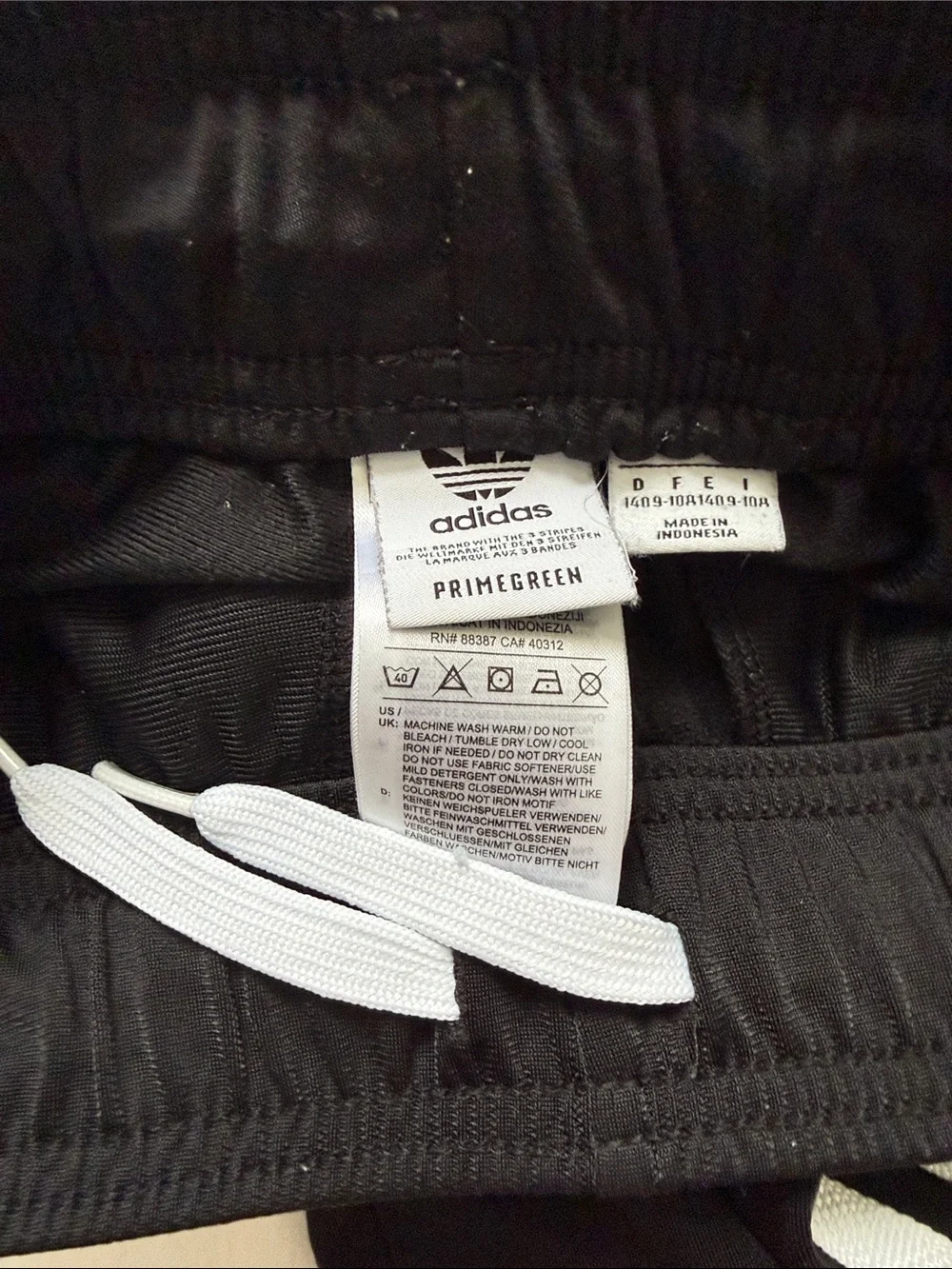 adidas Black Joggers with White Side Stripes and Trefoil - Picture 3 of 4